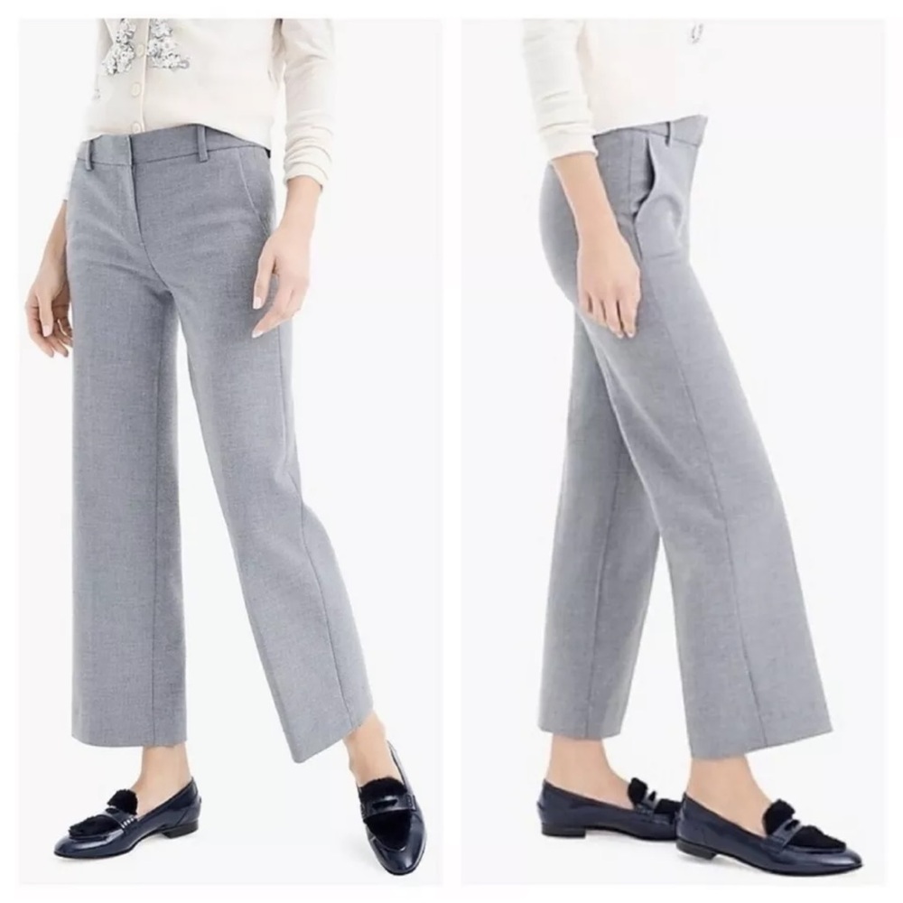 J. Crew High Rise Peyton Wide Leg Pant Size 0 in gray four-season stretch.
